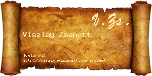 Viszlay Zsanett névjegykártya